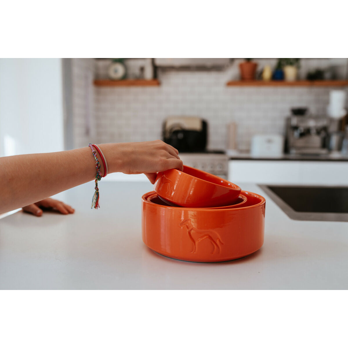 Dog Feeder Hunter OSBY Orange Ceramic 550 ml-2