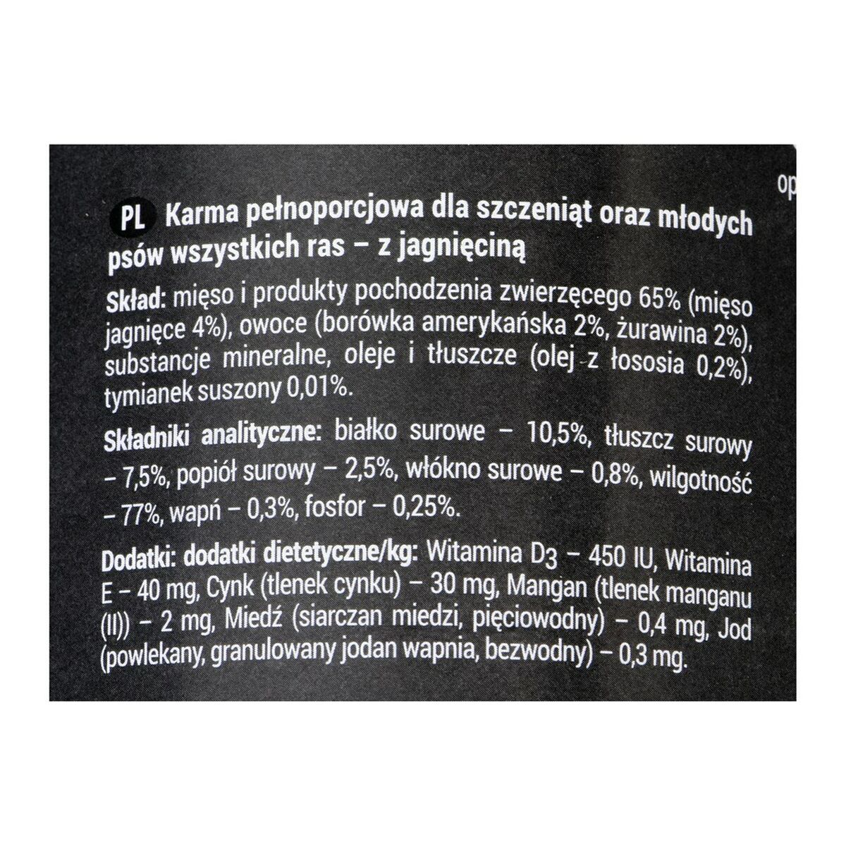 Wet food Dolina Noteci Rafi Junior Blueberry Lamb 400 g-1