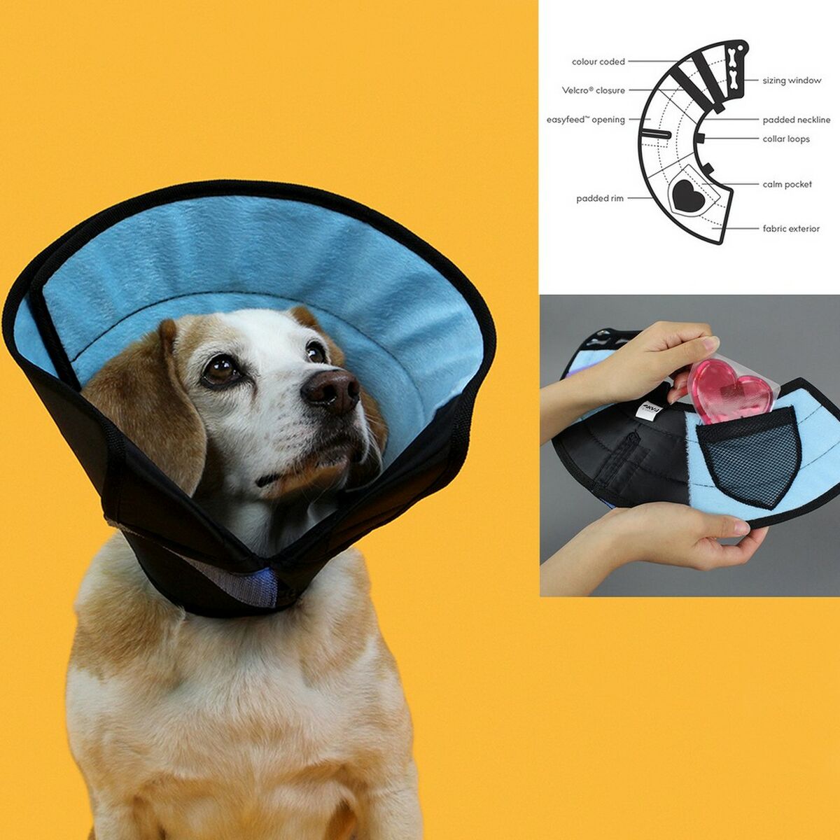 Elizabethan Dog Collar KVP Calmer Multicolour (20-28 cm)-1