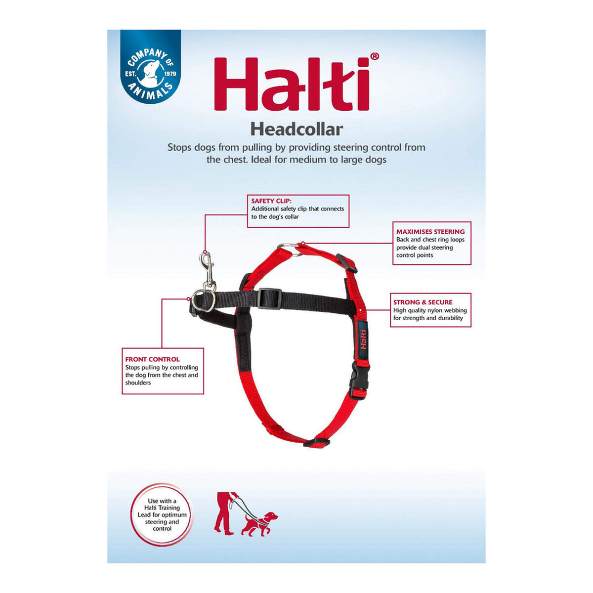 Dog Harness Company of Animals Halti Black/Red Size S (36-64 cm)-3