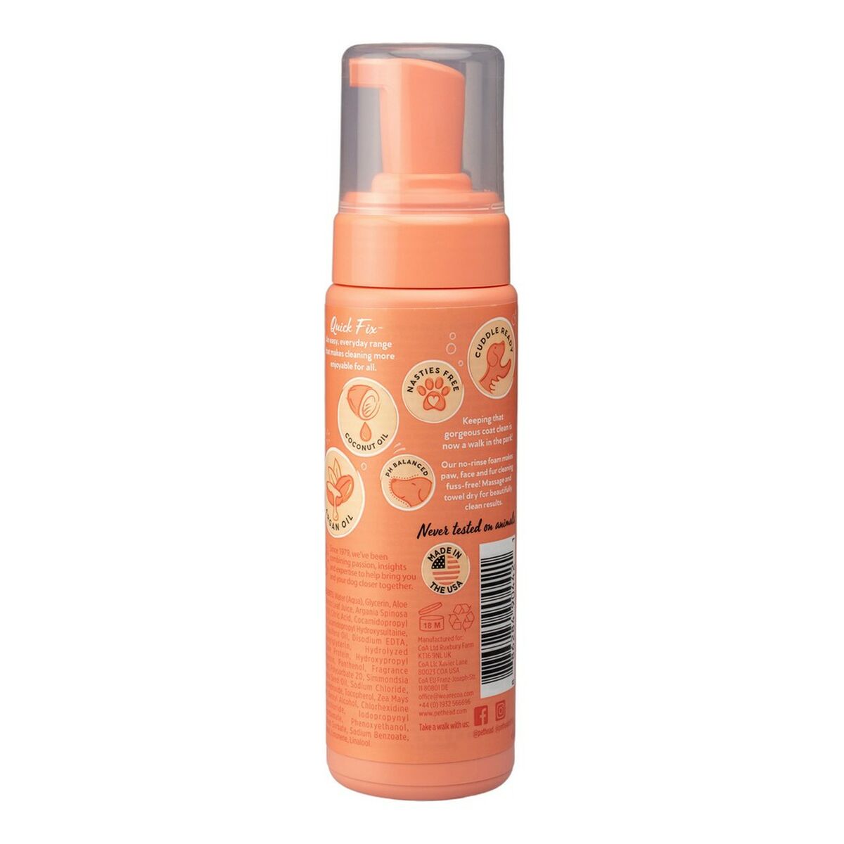 Cleansing Foam Pet Head Quick Fix Dog Peach (200 ml)-1