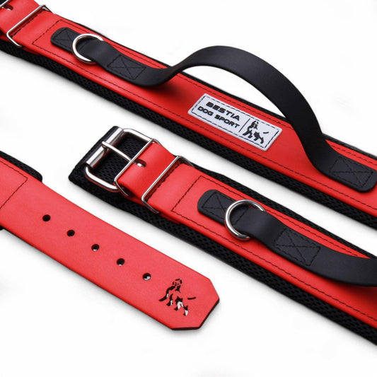 BESTIA DOG SPORT HANDLE COLLAR RED-0