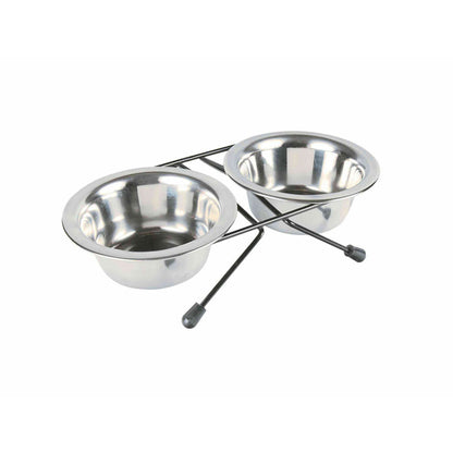 Dog Feeder Trixie Eat on Feet Stainless steel 200 ml Double 2 x 200 ml 11 cm-0