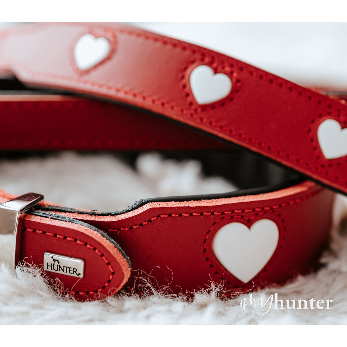 Dog collar Hunter Love M 41-49 cm Red-3