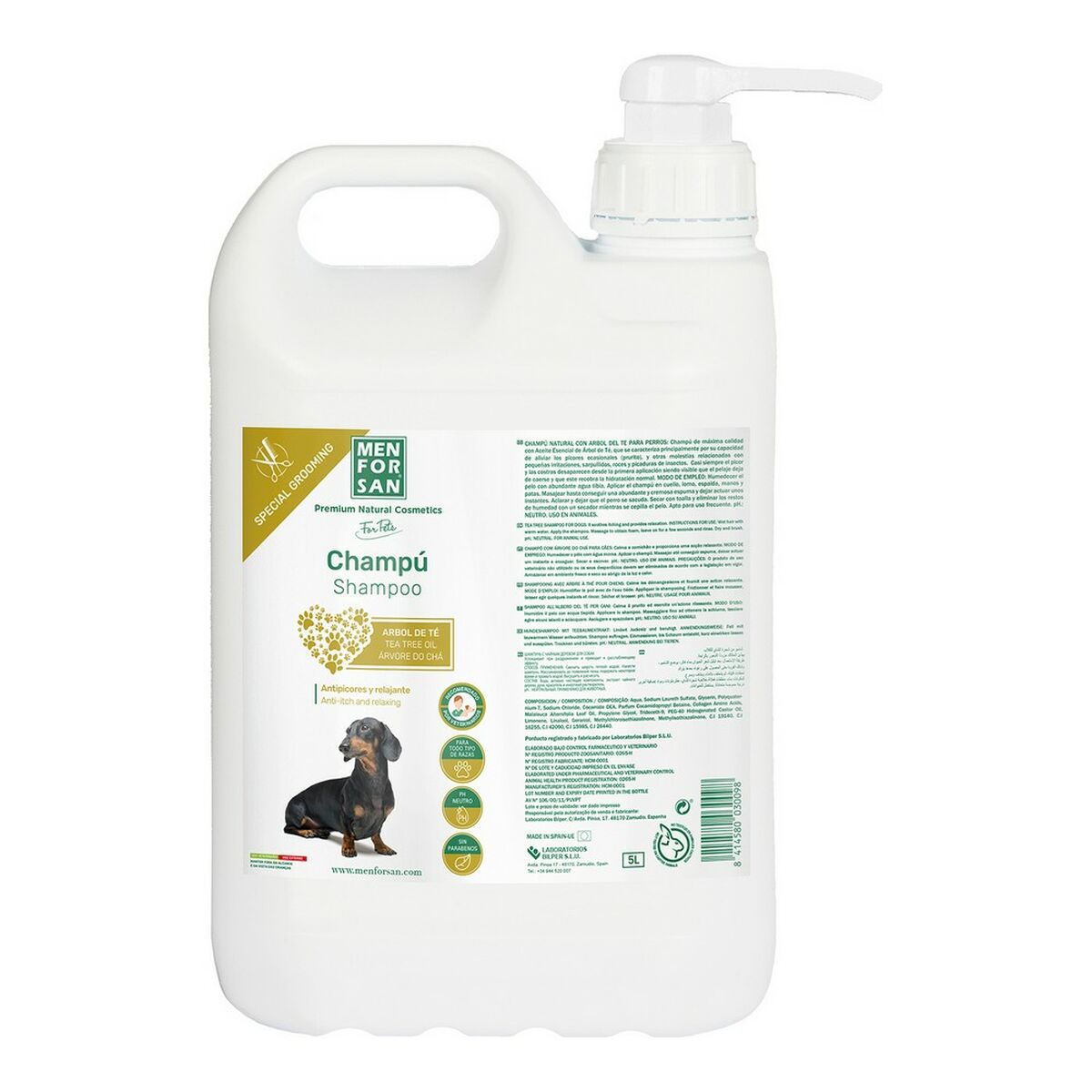 Pet shampoo Menforsan Caramel 5 L Dog Tea tree-0