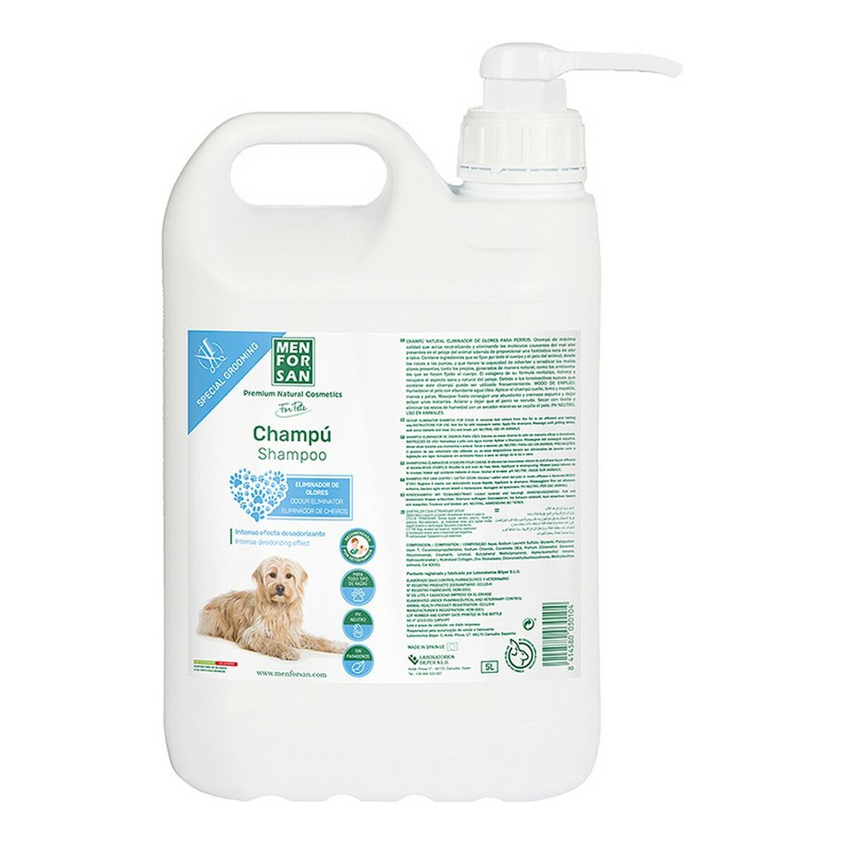 Pet shampoo Menforsan Talcum Powder 5 L Dog Removal of odours-0