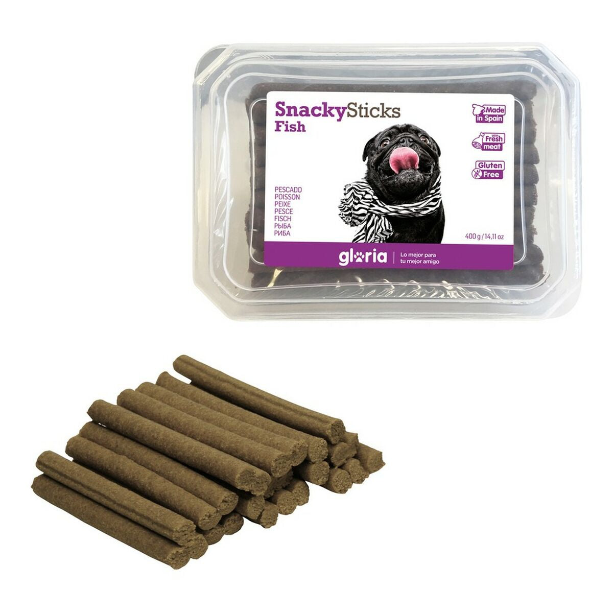 Dog Snack Gloria Snackys Sticks Fish Small bars (350 g)-0