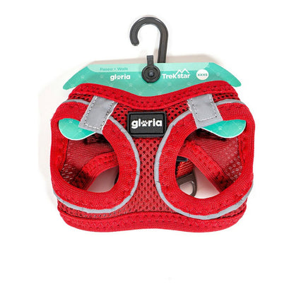 Dog Harness Gloria Air Mesh Trek Star Adjustable Red Size XXXS (18-20 cm)-3