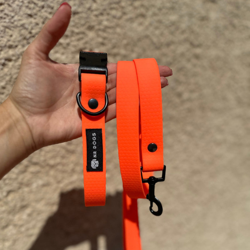 Leash Hexa Orange M (110x2,5cm)-2