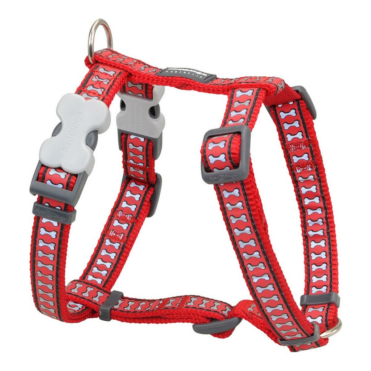 Dog Harness Red Dingo Bone Reflective 25-39 cm Red-0