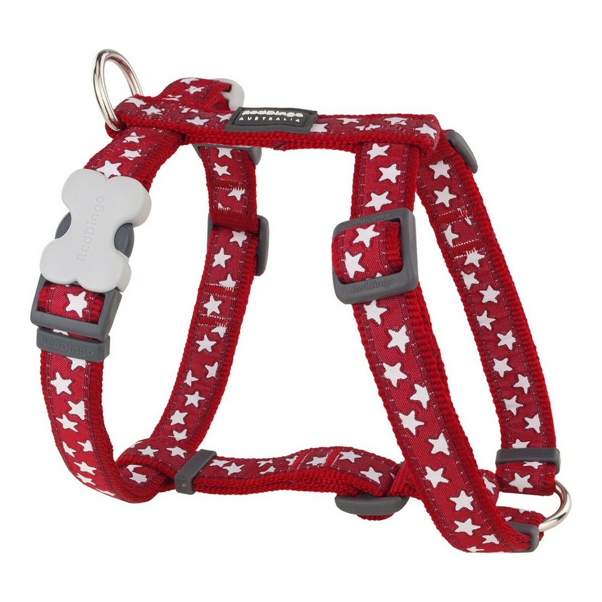 Dog Harness Red Dingo Style Red Star 25-39 cm-0