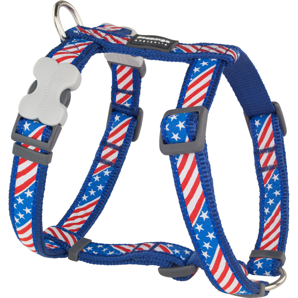 Dog Harness Red Dingo US Flag 25-39 cm Red Blue-0