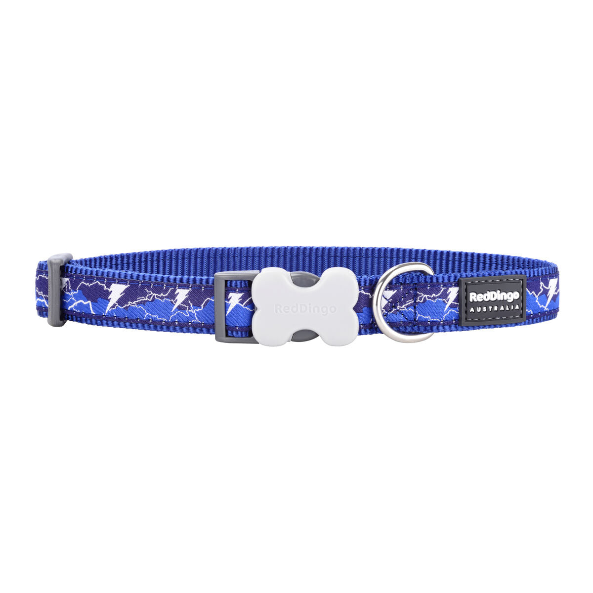 Dog collar Red Dingo STYLE LIGHTNING Navy Blue 41-63 cm-0