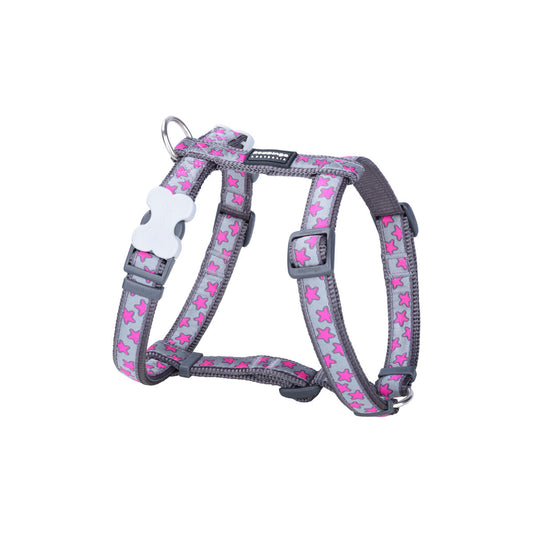 Dog Harness Red Dingo STYLE HOT PINK ON COOL GREY 36-54 cm 30-48 cm-0