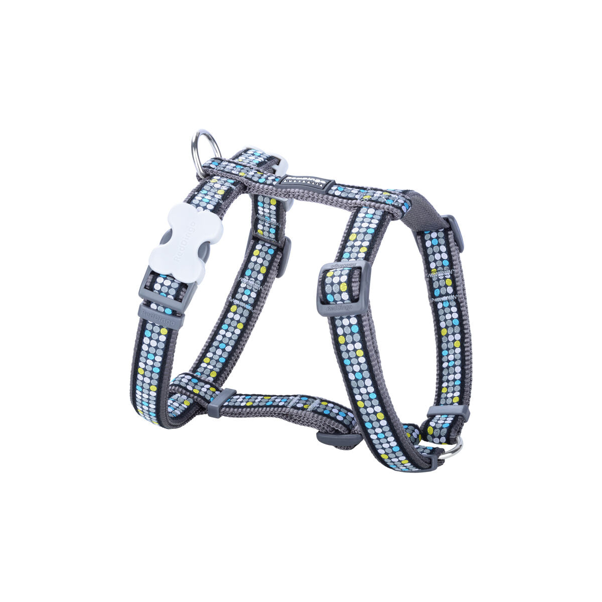 Dog Harness Red Dingo STYLE MODERN ON COOL GREY 36-54 cm 30-48 cm-0