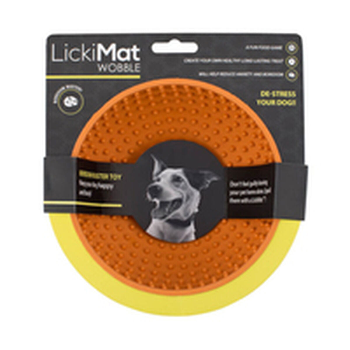 Dog Feeder Lickimat Wobble Orange Rubber-1