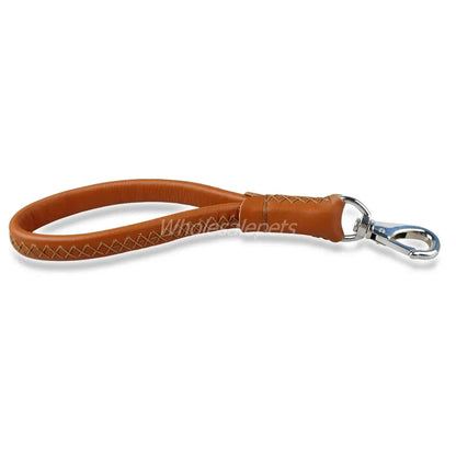 Leather Traffic Lead for Large Dogs Training and Walking - 4petslovers