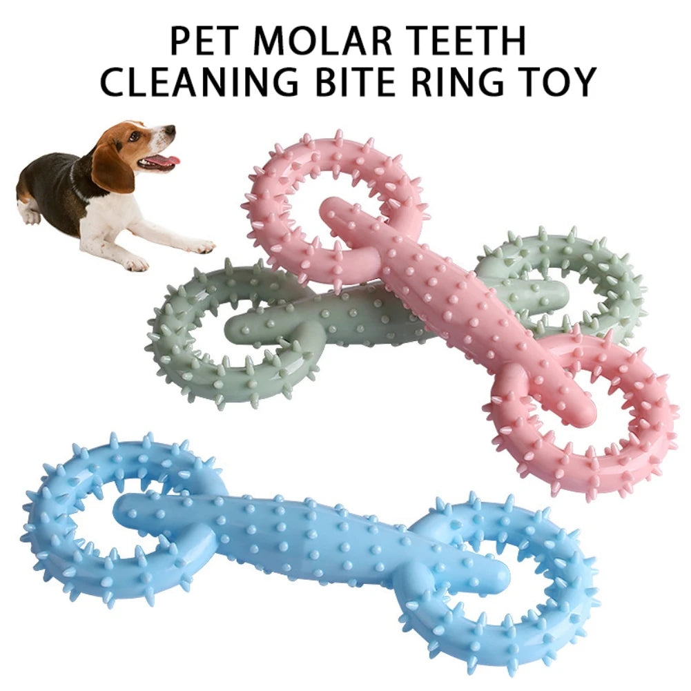 Pet Molar Teeth Cleaning Bite Ring Toy - 4petslovers