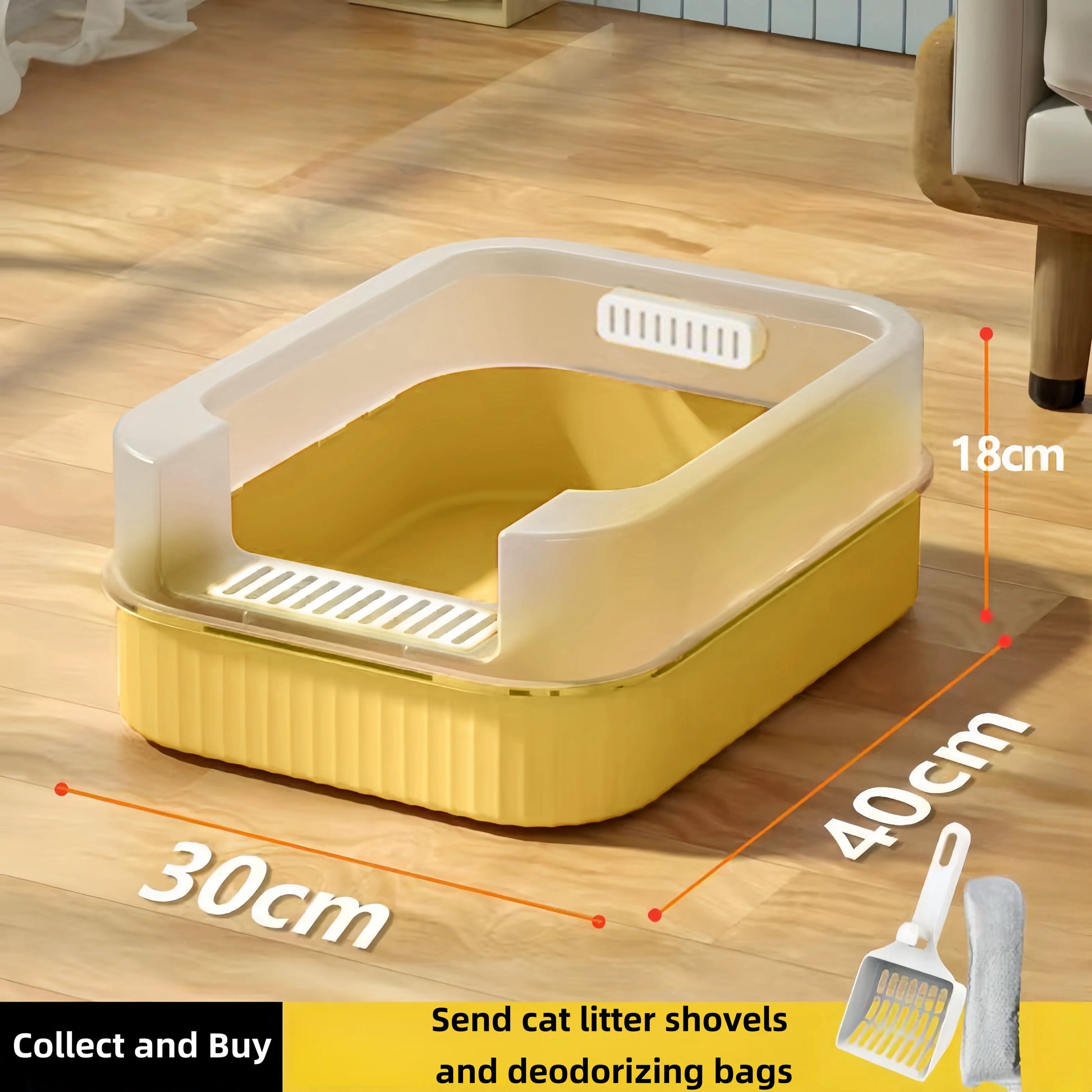 Cat Litter Box Design Semi-enclosed Sandbox - 4petslovers