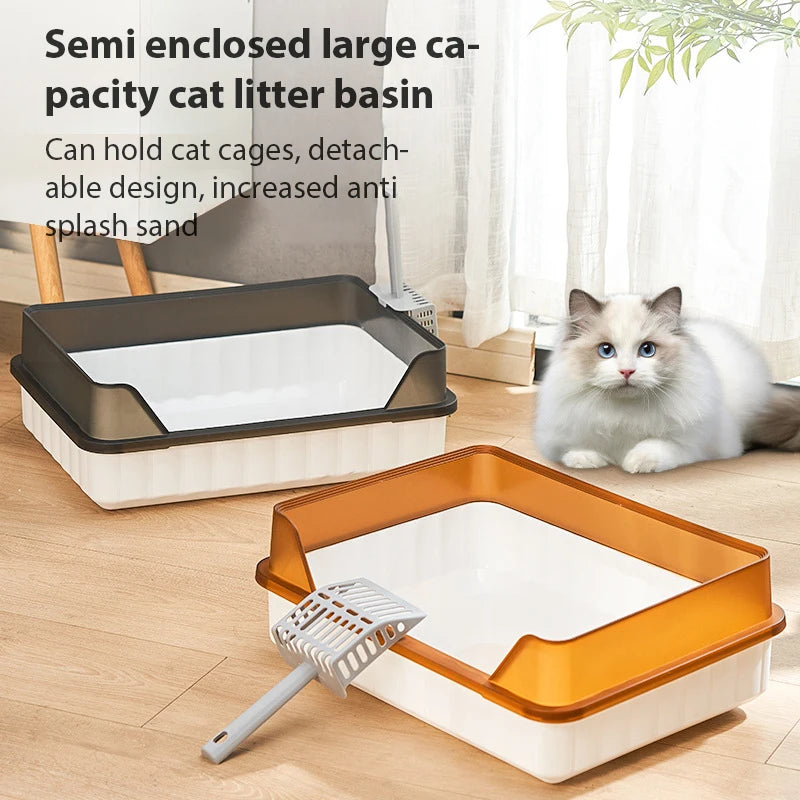 Semi-Enclosed Large-Capacity Litter Box - 4petslovers