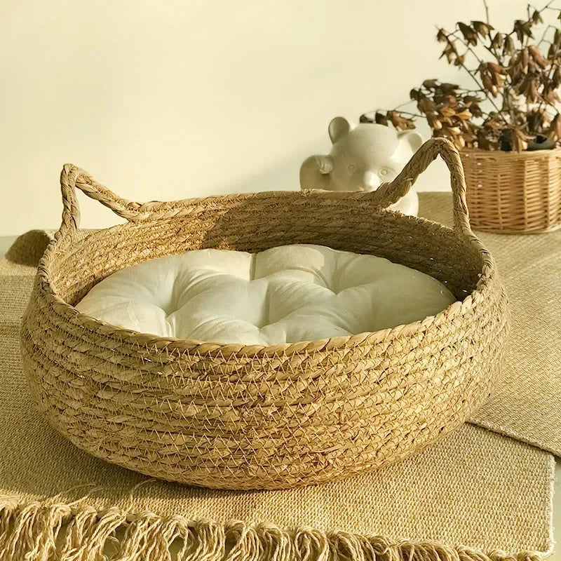 Cat bed basket with pillow - 4petslovers