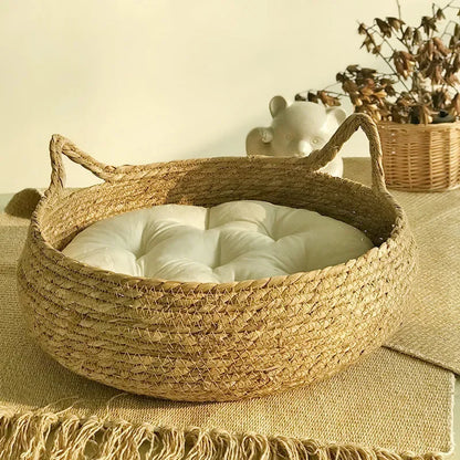 Cat bed basket with pillow - 4petslovers