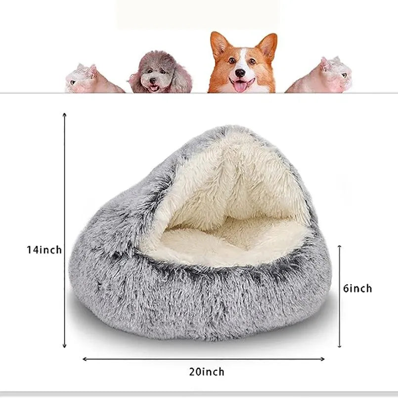 Warm Long Plush Pet Bed - 4petslovers