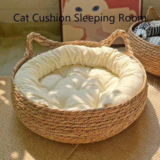 Cat bed basket with pillow - 4petslovers