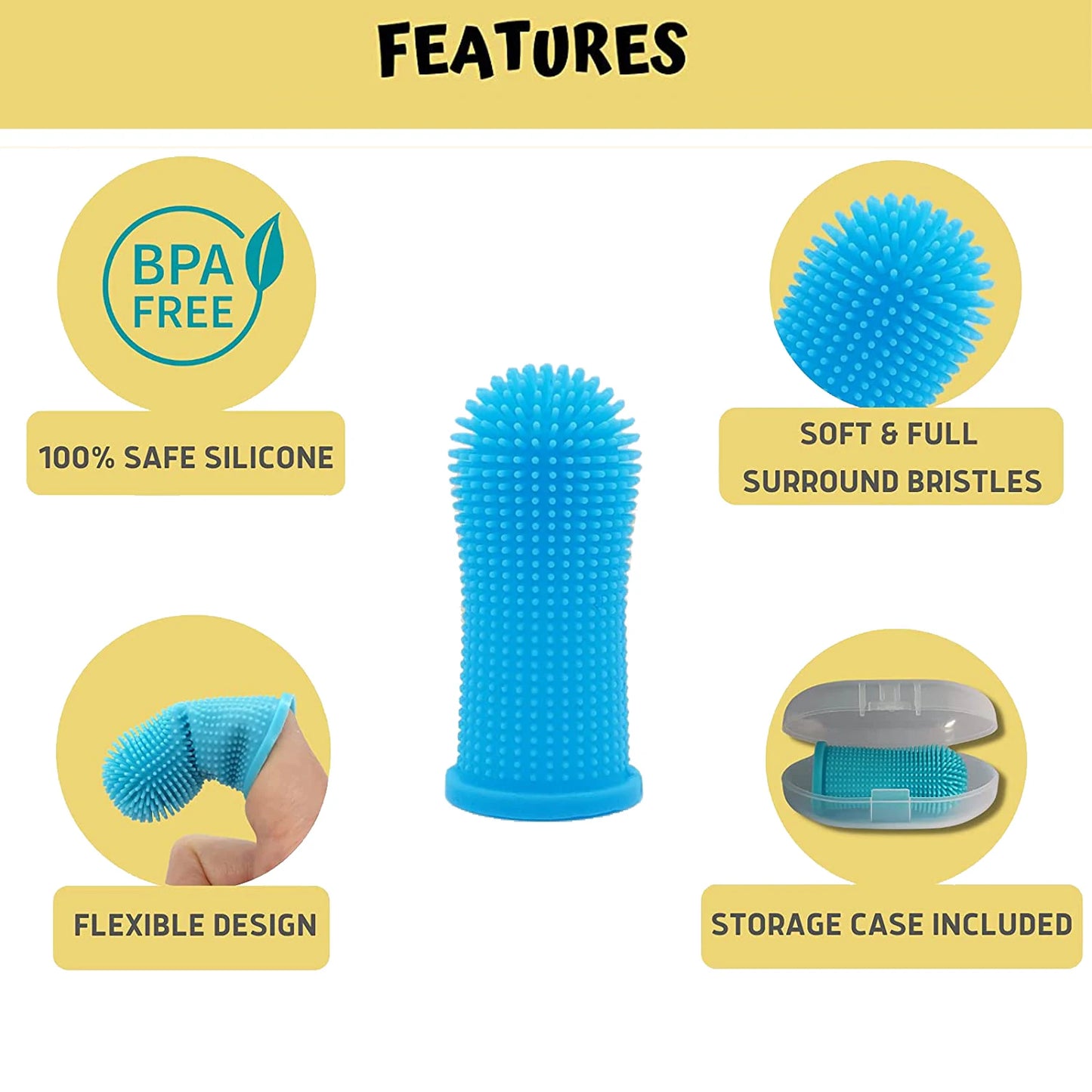 Non-toxic Pet Silicone Toothbrush - 4petslovers