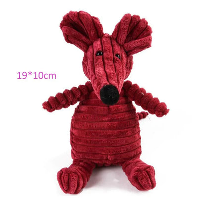 Corduroy Plush Dog Toy Animals Shape is bite-resistant and squeaky, perfect for training small and large dogs.