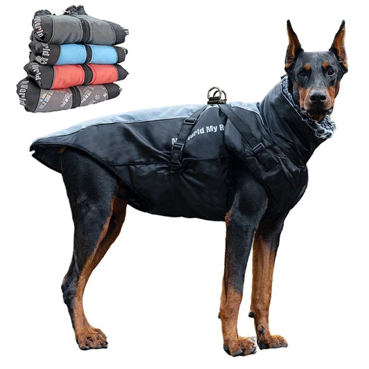 Waterproof Winter Dog Coat With Harness - 4petslovers