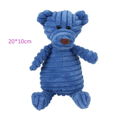 Corduroy Plush Dog Toy Animals Shape Bite Resistant Squeaky