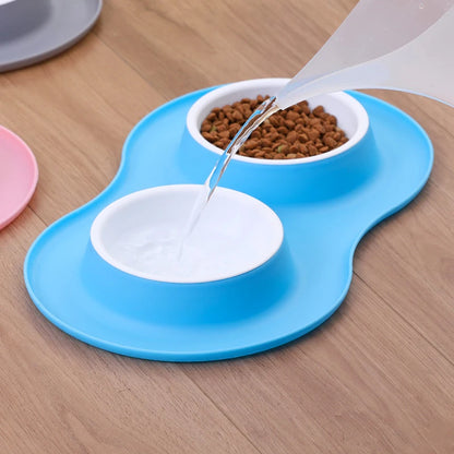 Anti-splash Double Food Bowls - 4petslovers