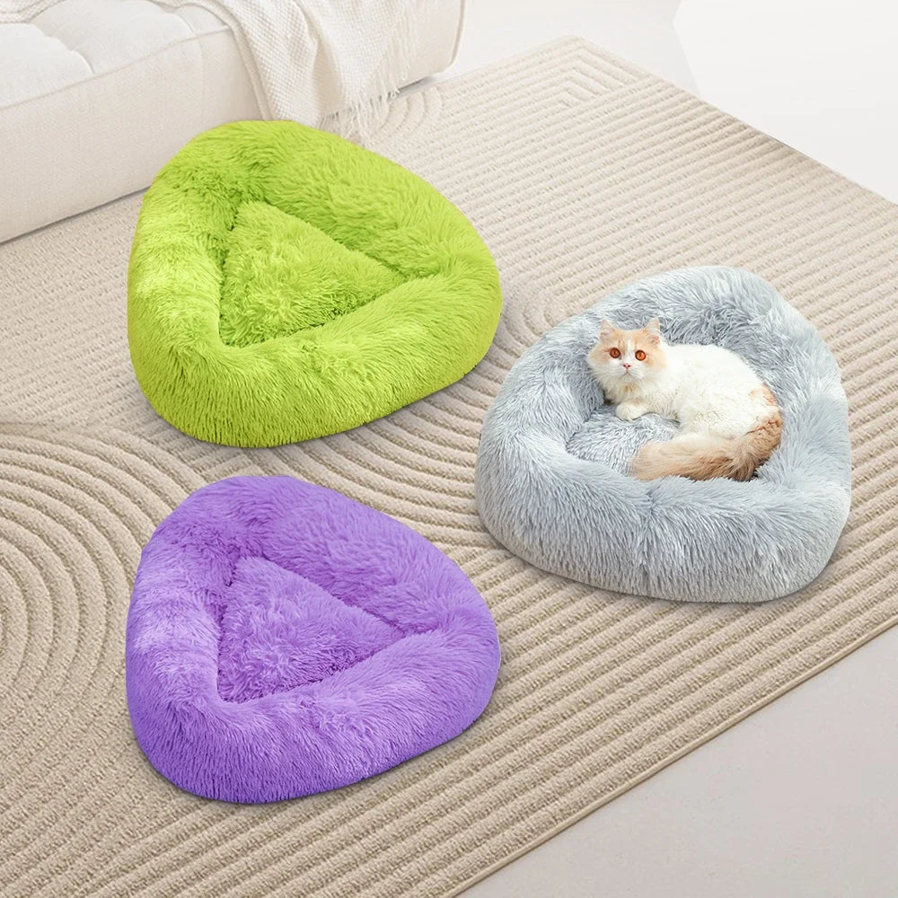 Pet Nest Triangle Cute Soft Shaggy Mat - 4petslovers