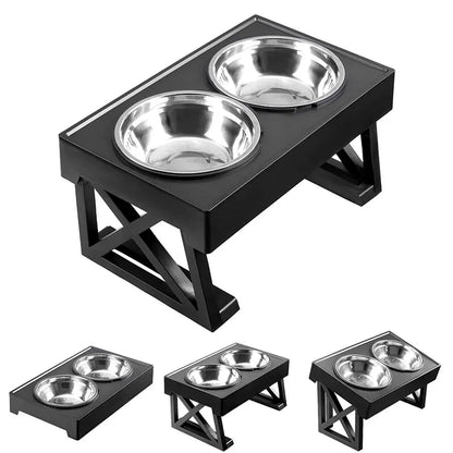 Dog Double Elevated Bowls - 4petslovers