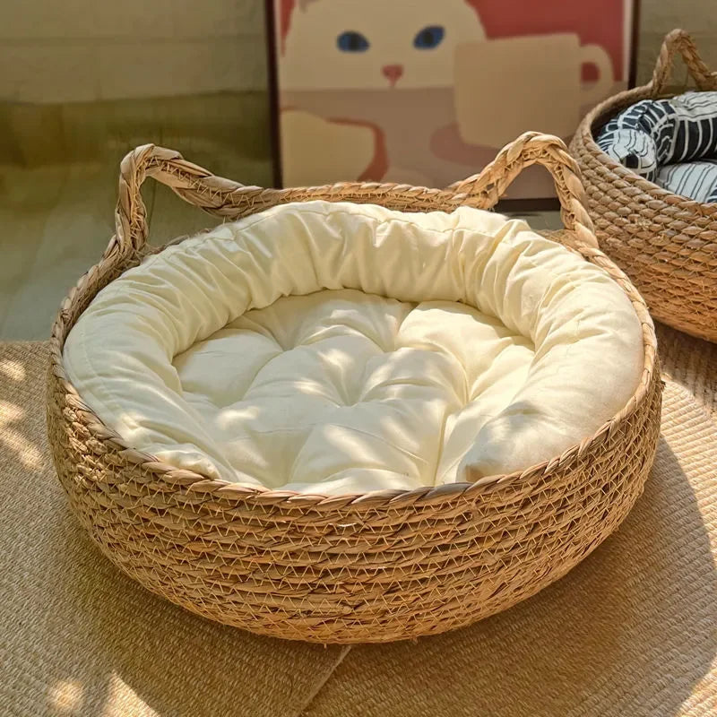 Cat bed basket with pillow - 4petslovers