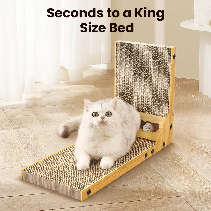 Short L-Shaped ROJECO Cat Scratcher Board Grinding Scraper Mat Protector for Furniture Eye Catching Accessory