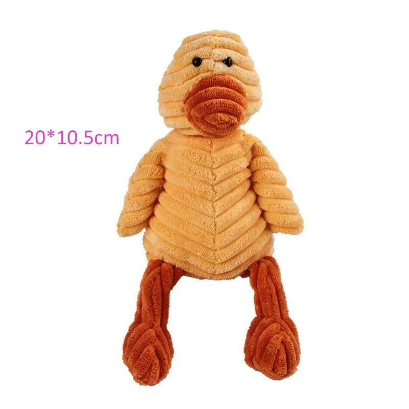 Corduroy Plush Dog Toy Animals Shape Bite Resistant Squeaky Training Accessories for Small Large Dogs Puppy by CDDMPET.