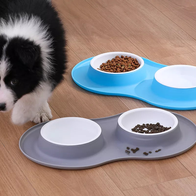 Anti-splash Double Food Bowls - 4petslovers