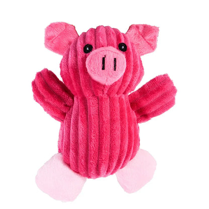 Corduroy Plush Dog Toy Animals Shape Bite Resistant Squeaky