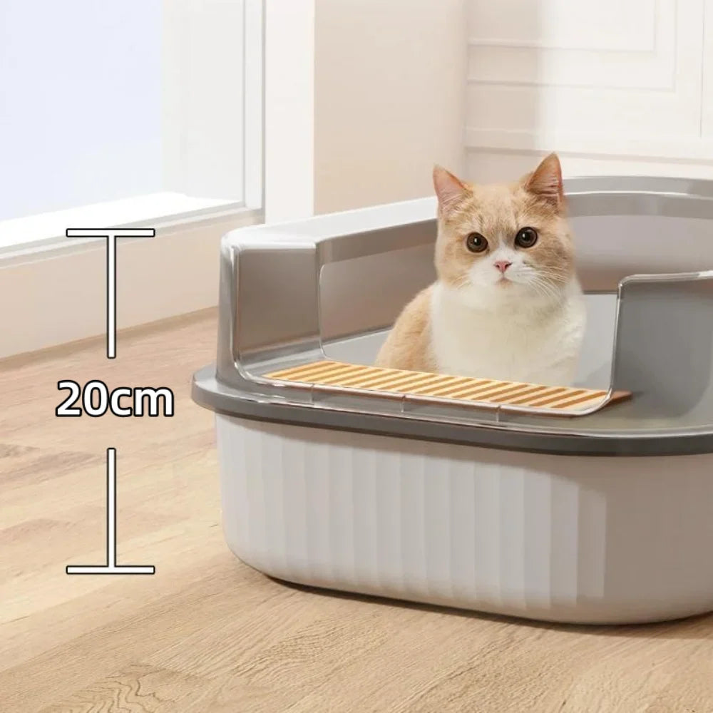 Cat Litter Box Design Semi-enclosed Sandbox - 4petslovers