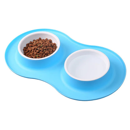 Anti-splash Double Food Bowls - 4petslovers