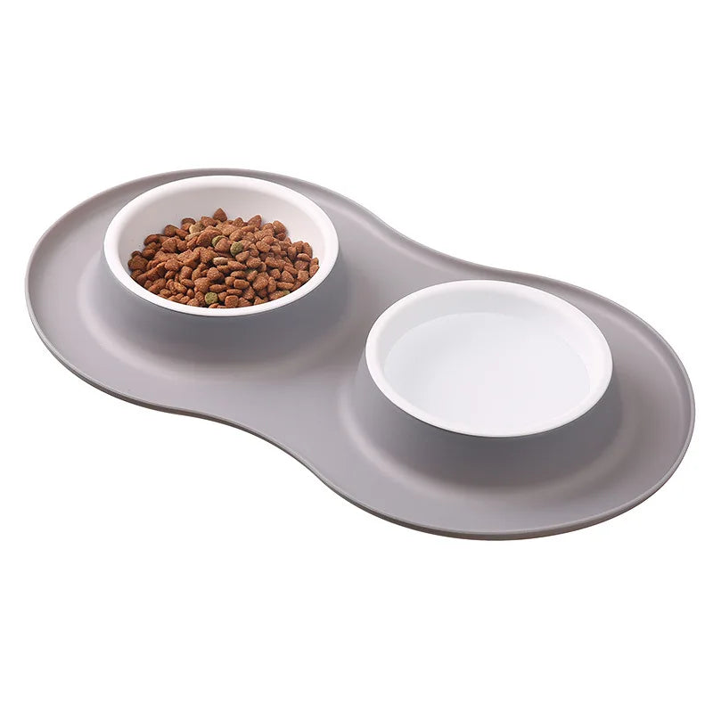 Anti-splash Double Food Bowls - 4petslovers