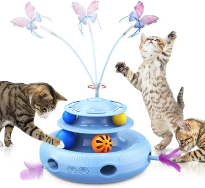 4-in-1 Rechargeable Automatic Interactive Cat Toy Fluttering Butterfly - 4petslovers