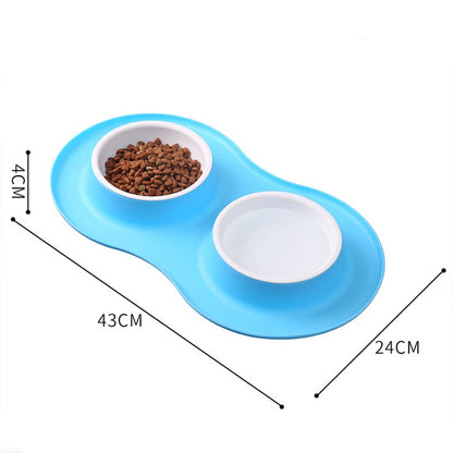 Anti-splash Double Food Bowls - 4petslovers