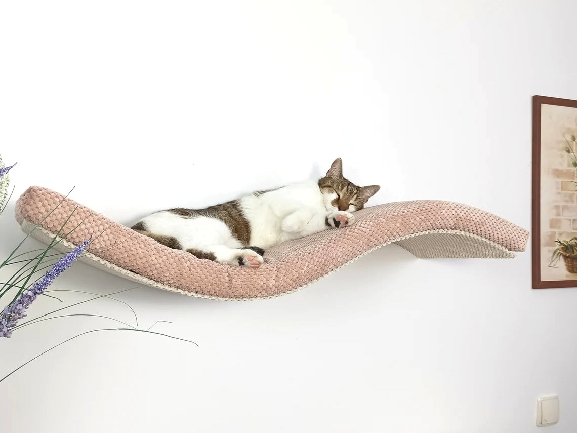 Cat Wall Shelf – Playful Curve Left 100 cm SH-M-W100UL-6