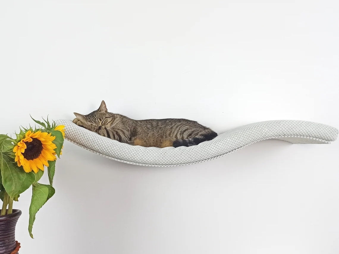 Cat Wall Shelf – Playful Curve Left 100 cm SH-M-W100UL-4