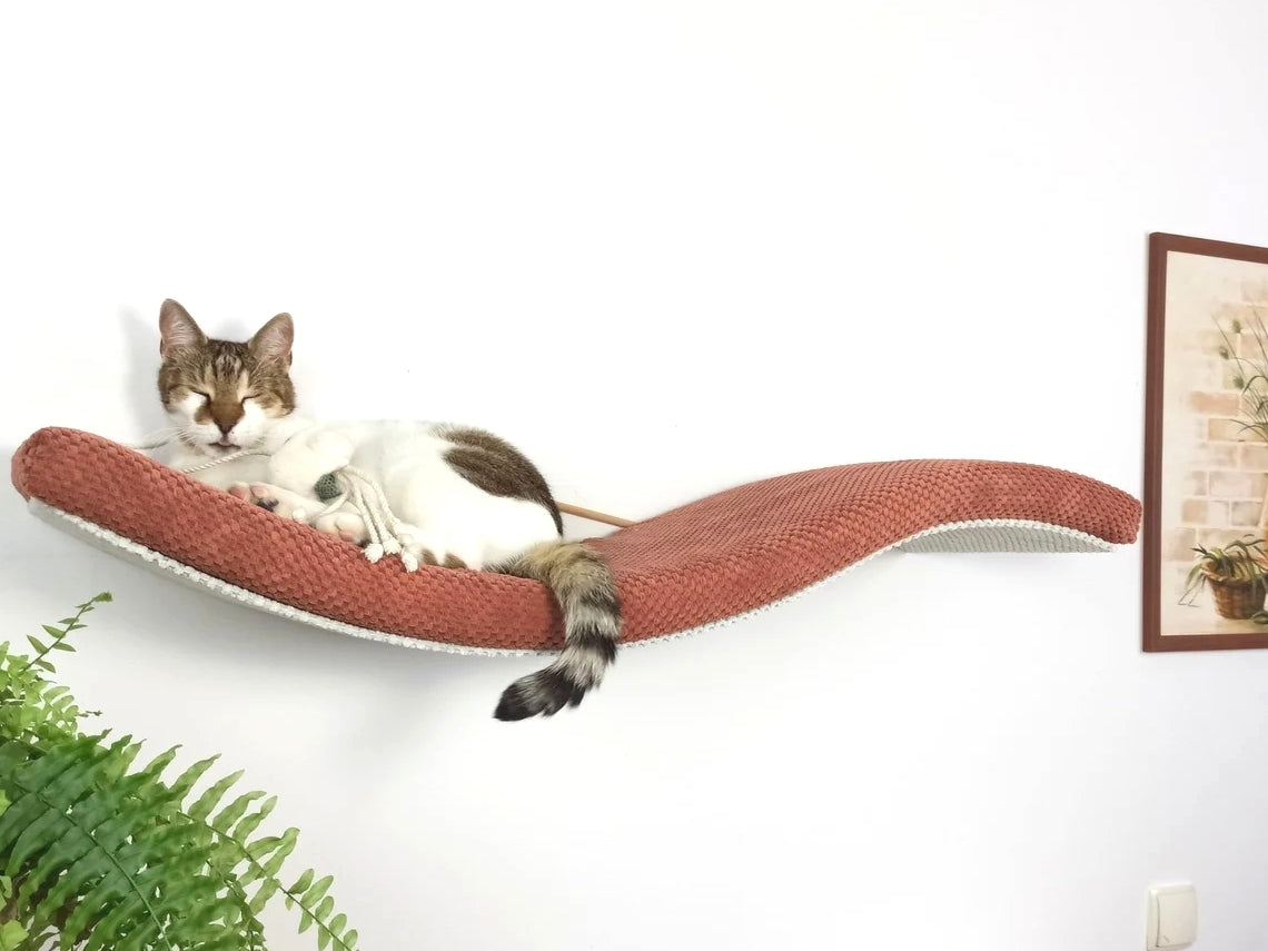 Cat Wall Shelf – Playful Curve Left 100 cm SH-M-W100UL-12