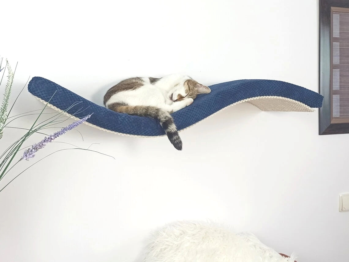 Cat Wall Shelf – Playful Curve Left 100 cm SH-M-W100UL-10