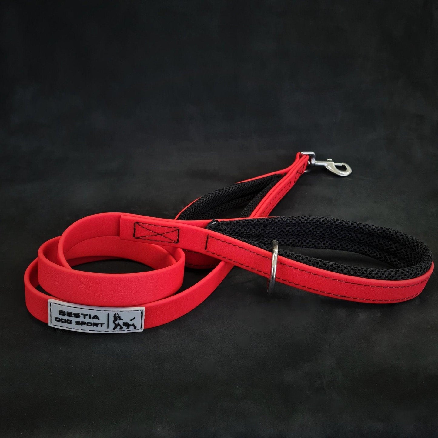 BESTIA DOG SPORT dual handle leash Red-1